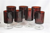 Lot of 7 Ruby Red Glass