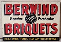 Brewind Briquets Genuine Pocahontas Tin Sign