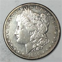 1896-S $1 XF+ CLEANED,  SCRATCH OBVERSE