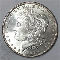 1897 $1 MS65 GEM CRACKED OUT OF PCGS SLAB