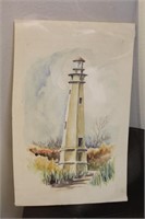 Watercolour of a Light House