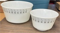 Two Black Wheat Mixing Bowls / No Chips or Cracks
