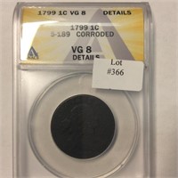 1799 1C ANACS VG8 DETAILS  S-189 CORRODED