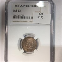 1864 CN 1C NGC MS63