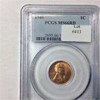 1941 1C PCGS MS66 RD