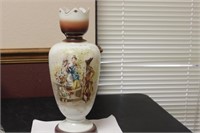 A Hand Painted  Bristol Glass Vase