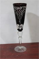 A Ruby Red Cutglass Goblet