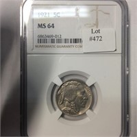 1921 5C NGC MS64