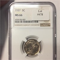 1937 5C NGC MS66