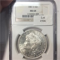 1881-S $1 NGC MS64