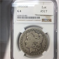 1893-S $1 NGC G4  LOOKS VG