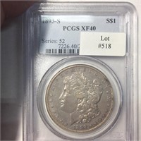1893-S $1 PCGS XF40  CHOICE STRIKE AND LUSTER!