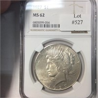 1927 $1 NGC MS62