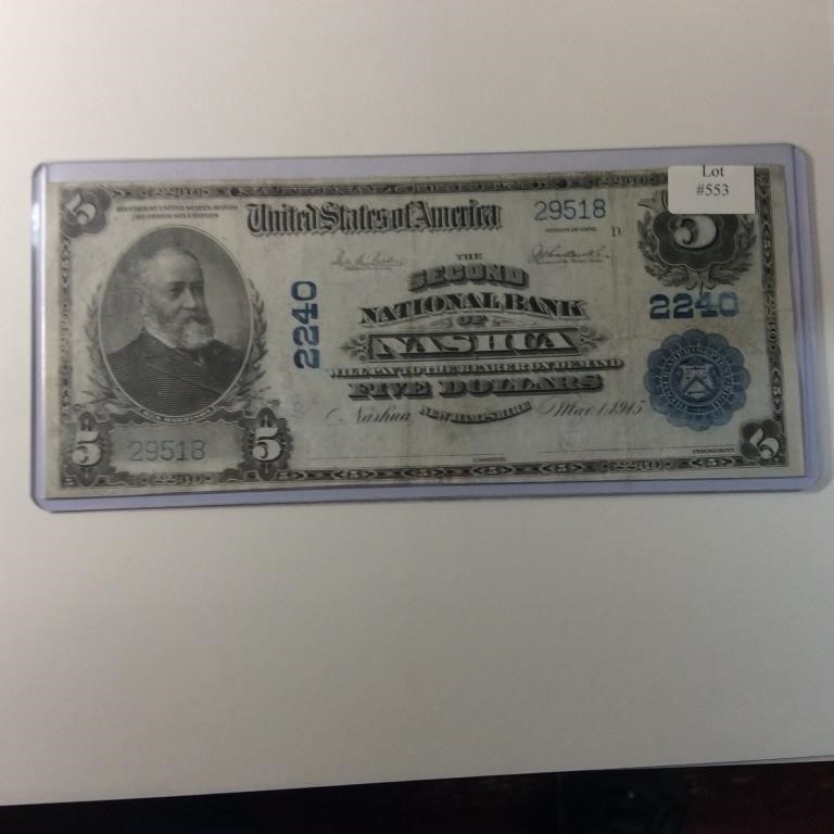 1902 $5 NATIONAL 2ND NATIONAL BANK OF NASHUA, NH