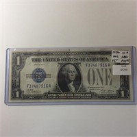 1928A $1 SILVER CERTIFICATE "FUNNY BACK" EF