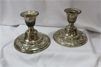 Pair of Ornate Inernational Sterling Candle Sticks