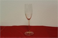 A Pink Glass Champagne Glass