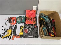 Angle Grinder, Dewalt, Makita grab box