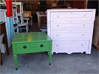 Dresser & Mersman Green Painted End Table