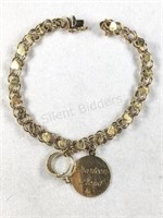 VTG 10K Yellow Gold Charm Bracelet