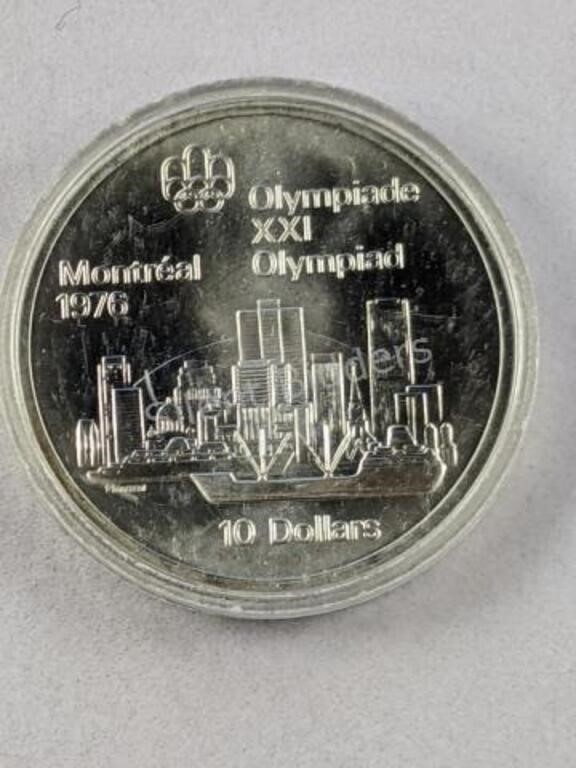 Olympic Montreal Ten Dollars Silver Coin -