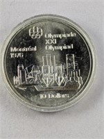 Olympic Montreal Ten Dollars Silver Coin -