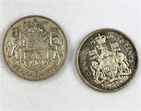 1952 & 1966 Silver Half Dollar Coins