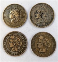 1896-97 10 Centimes & 1895 & 1889 Republica