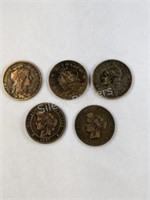 1896-1900 10 Cent Republic Francaise Coins