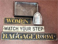 Old Railroad Passenger Car Signs: Baggage