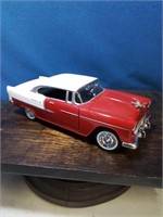 1955 chevy beo'air 2 door red and white dycast