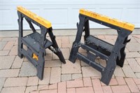 Plastic Saw Horse Stands - 2 of 2 Yellow Sets
