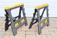 Plastic Saw Horse Stands - 1 of 2 Yellow Sets