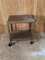 Metal Two Tier Electric Table on Caster Wheels