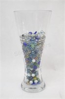 LARGE 14" Beer Glass w Marbles