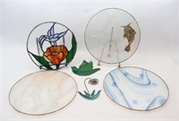 Stain Glass Round Wall & Footed Trays