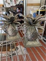 Pair of Pineapple Candle Holders