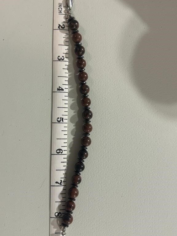 8.5 Inch Brown Stone Bracelet