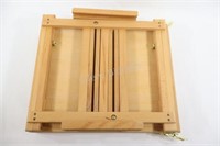 Adjustable Wood Frame Easel w Paint Brushes