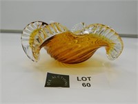 AMBER CHALET CENTER PIECE, ETCHED