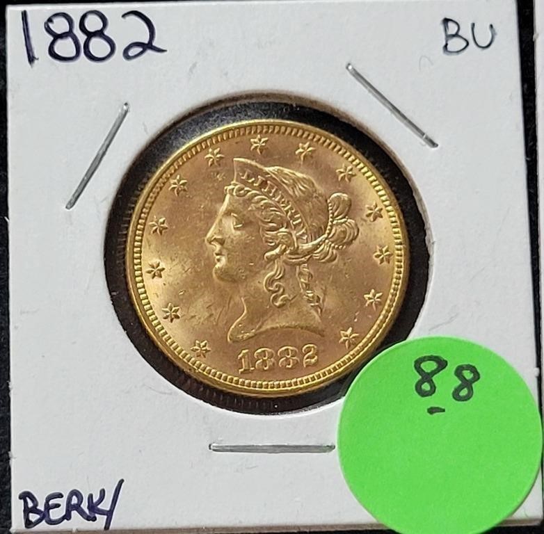 1882 BU LIBERTY $10 GOLD COIN
