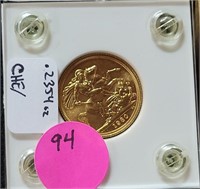 1980 BRITISH GOLD SOVEREIGN COIN - .2354 OZ.