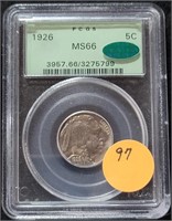 1926 BUFFALO NICKEL - GRADED MS66