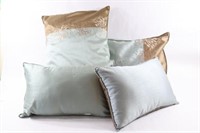 Teal & Brown Embroidered Toss Cushions & Shams
