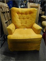 MCM YELLOW UPHOLSTERED SWIVEL ROCKING CHAIR
