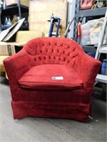 RED MCM UPHOLSTERED TUB CHAIR