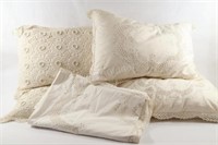 Crochet & Embroidered Queen Cotton Duvet Set