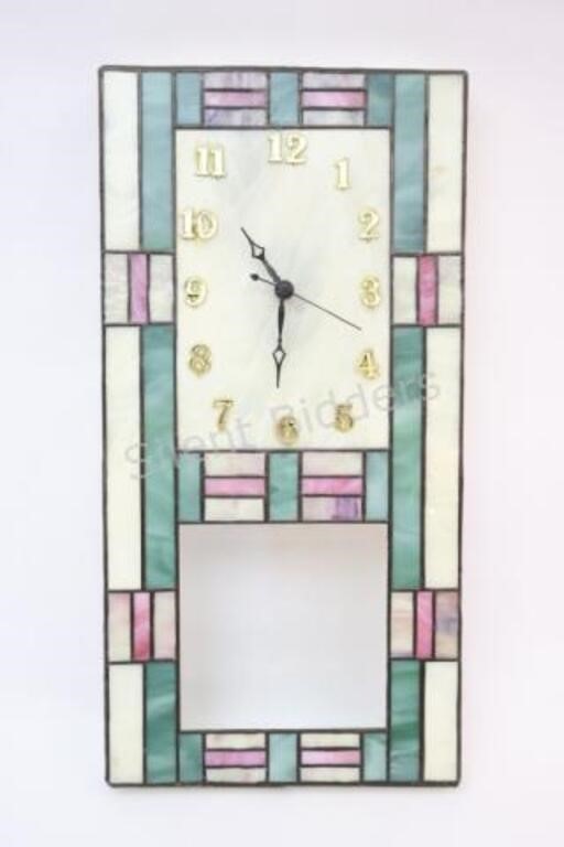 Artisian Stain Glass Wall Clock