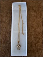 GOLD NECKLACE WITH OPAL CROSS PENDANT