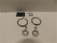 STERLING SILVER EARRINGS, 13 GRAMS